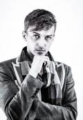 Handsome man black and white portrait